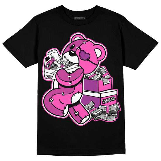 Jordan 4 GS “Hyper Violet” DopeSkill T-Shirt Bear Steals Sneaker Graphic Streetwear - Black