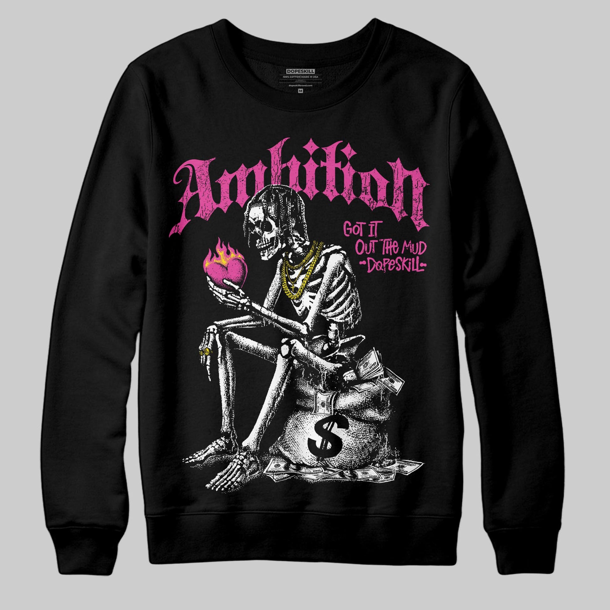 Pink Sneakers DopeSkill Sweatshirt Ambition Graphic Streetwear - black