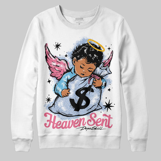 Jordan 3 GS “Cobalt Bliss” DopeSkill Sweatshirt Heaven Sent Graphic Streetwear - White