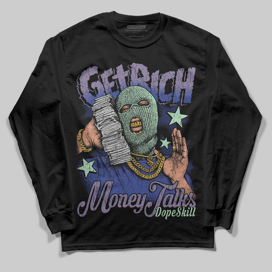 Jordan 1 Retro Low OG Zion Williamson Voodoo Alternate DopeSkill Long Sleeve T-Shirt Get Rich Graphic Streetwear - Black