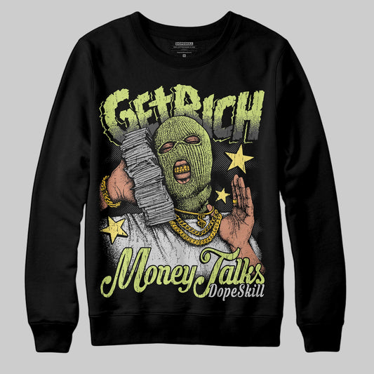 Jordan 4 GS “Light Lemon Twist” DopeSkill Sweatshirt Get Rich Graphic Streetwear - Black