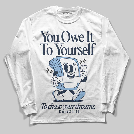 Asics Gel-Cumulus 16 Wash/Independence Blue DopeSkill Long Sleeve T-Shirt Owe It To Yourself Graphic Streetwear - White