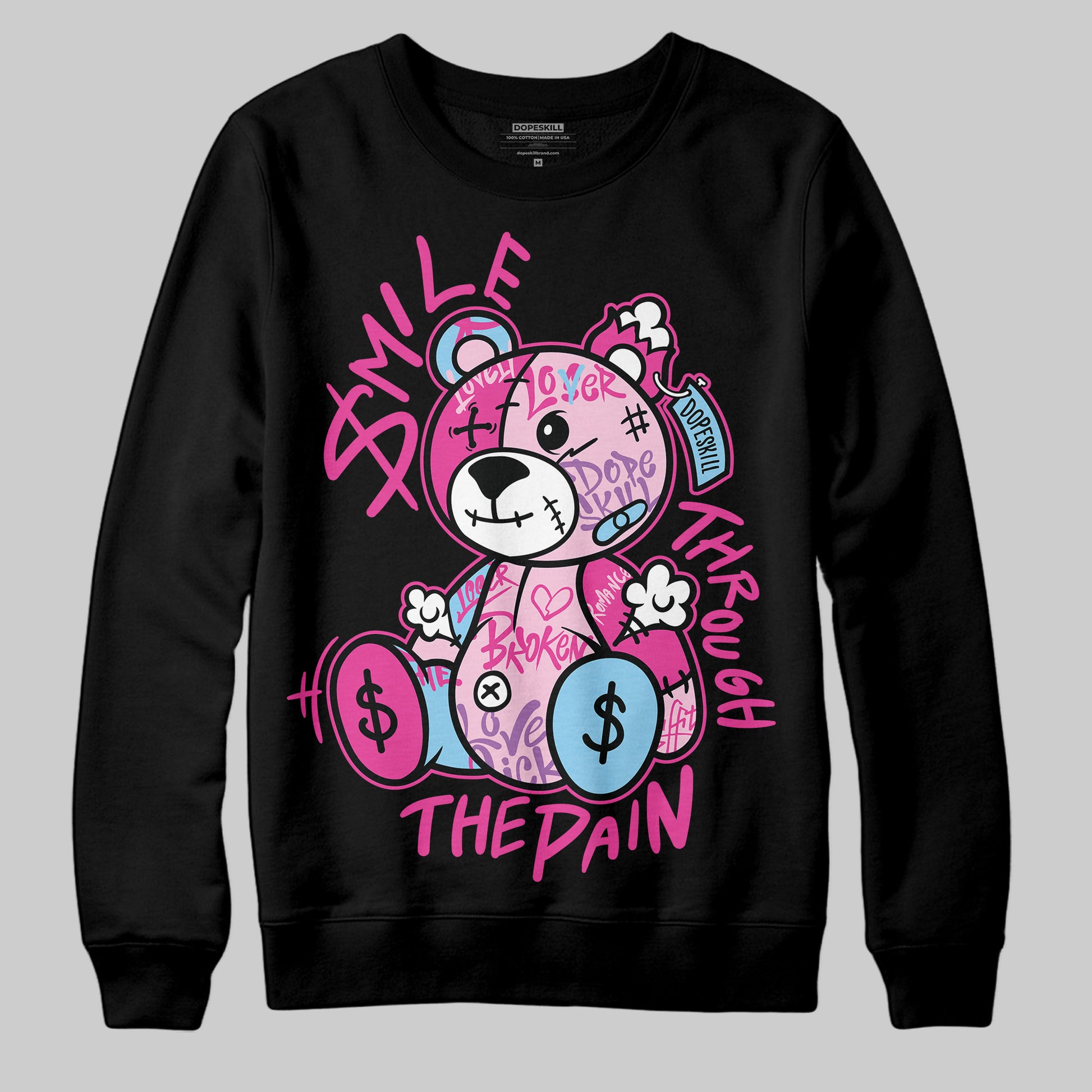 Jordan 6 “Doernbecher” DopeSkill Sweatshirt Smile Through The Pain Graphic Streetwear - Black