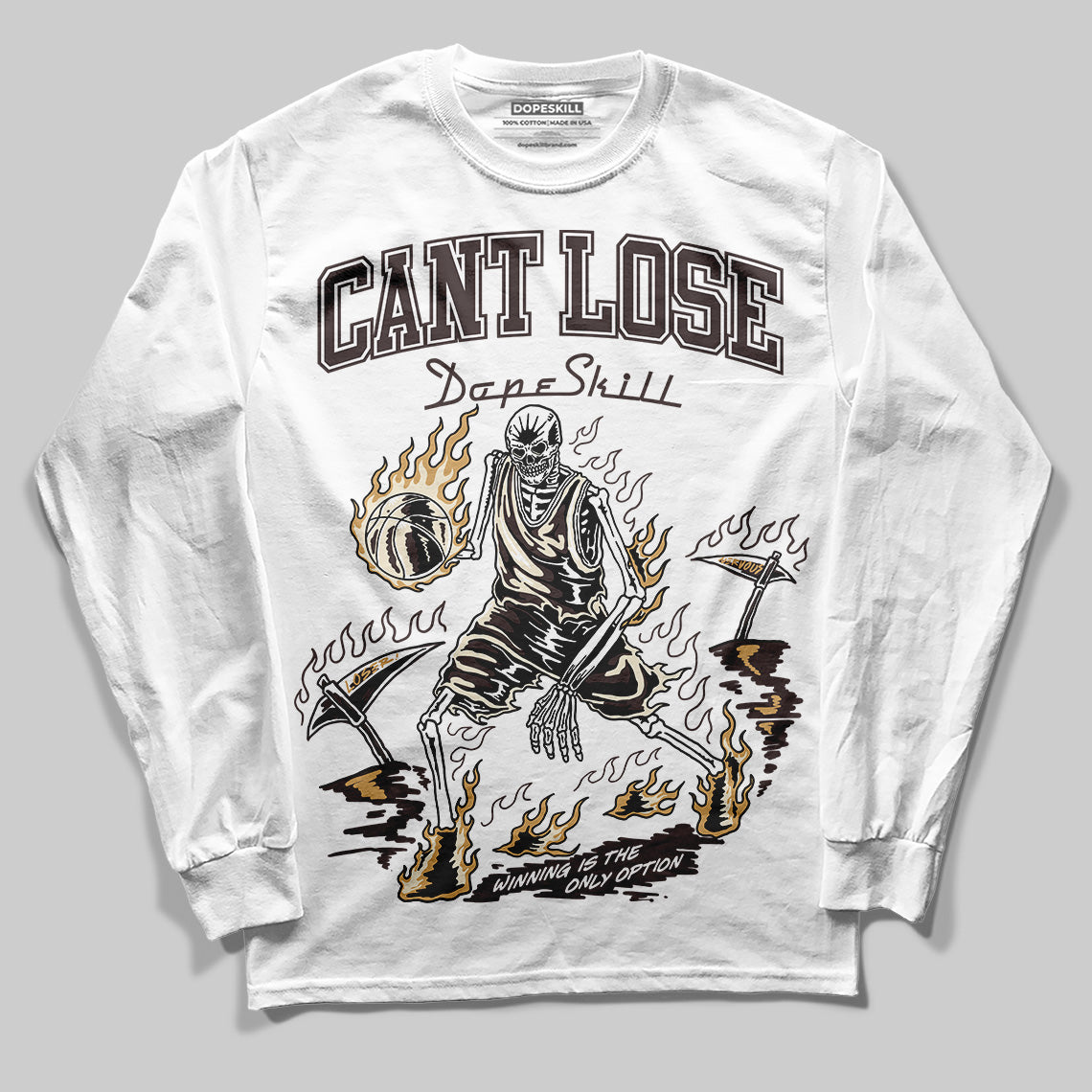 Jordan 5 “Earth/Metallic Gold” DopeSkill Long Sleeve T-Shirt Cant Lose Graphic Streetwear - WHite
