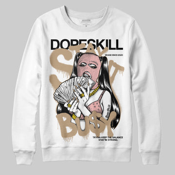 Nike Air Force 1 Low Canvas “Linen” DopeSkill Sweatshirt Stay It Busy Graphic Streetwear - WHite