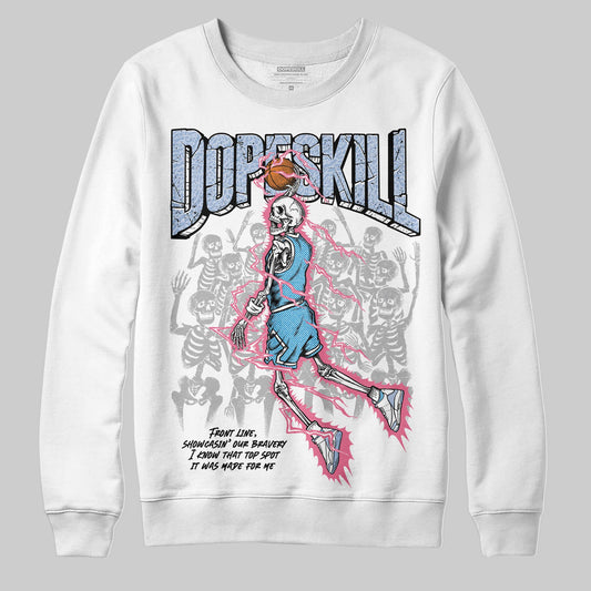 Jordan 3 GS “Denim/Pink Glow” DopeSkill Sweatshirt Thunder Dunk Graphic Streetwear - White