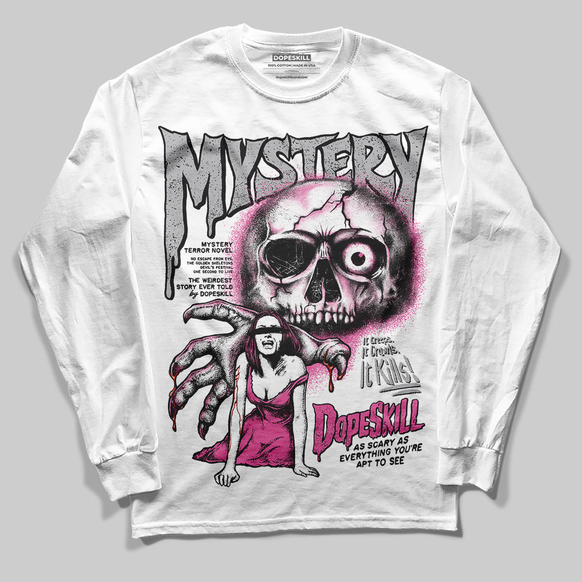 Asics Gel-Kayano 14 ‘Cream Sweet Pink’ DopeSkill Long Sleeve T-Shirt Mystery Ghostly Grasp Graphic Streetwear - White