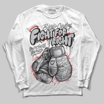 Grey Sneakers DopeSkill Long Sleeve T-Shirt Fight For Right Graphic Streetwear - White