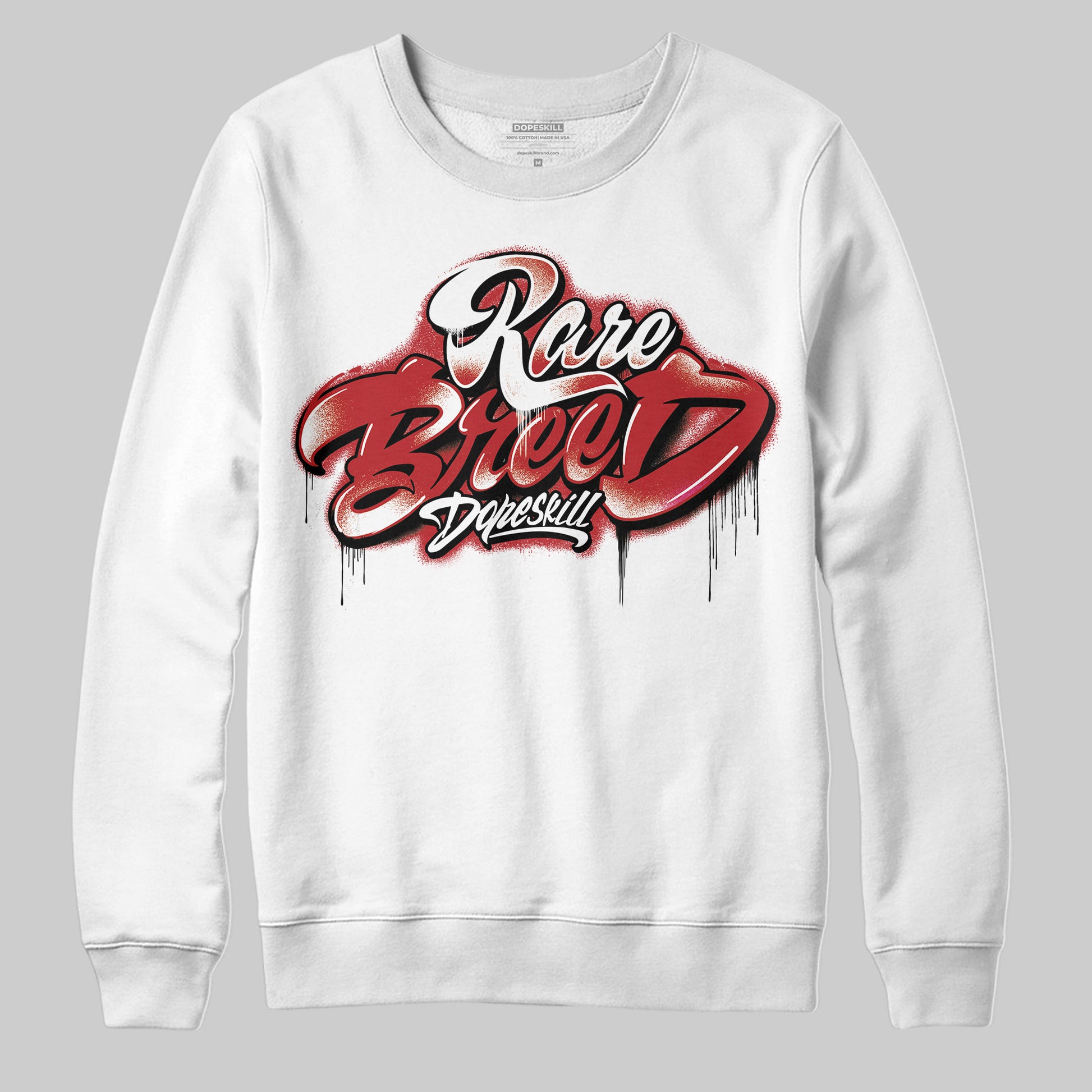Jordan 1 Retro High OG Black Toe Reimagined DopeSkill Sweatshirt Rare Breed Type Graphic Streetwear - White