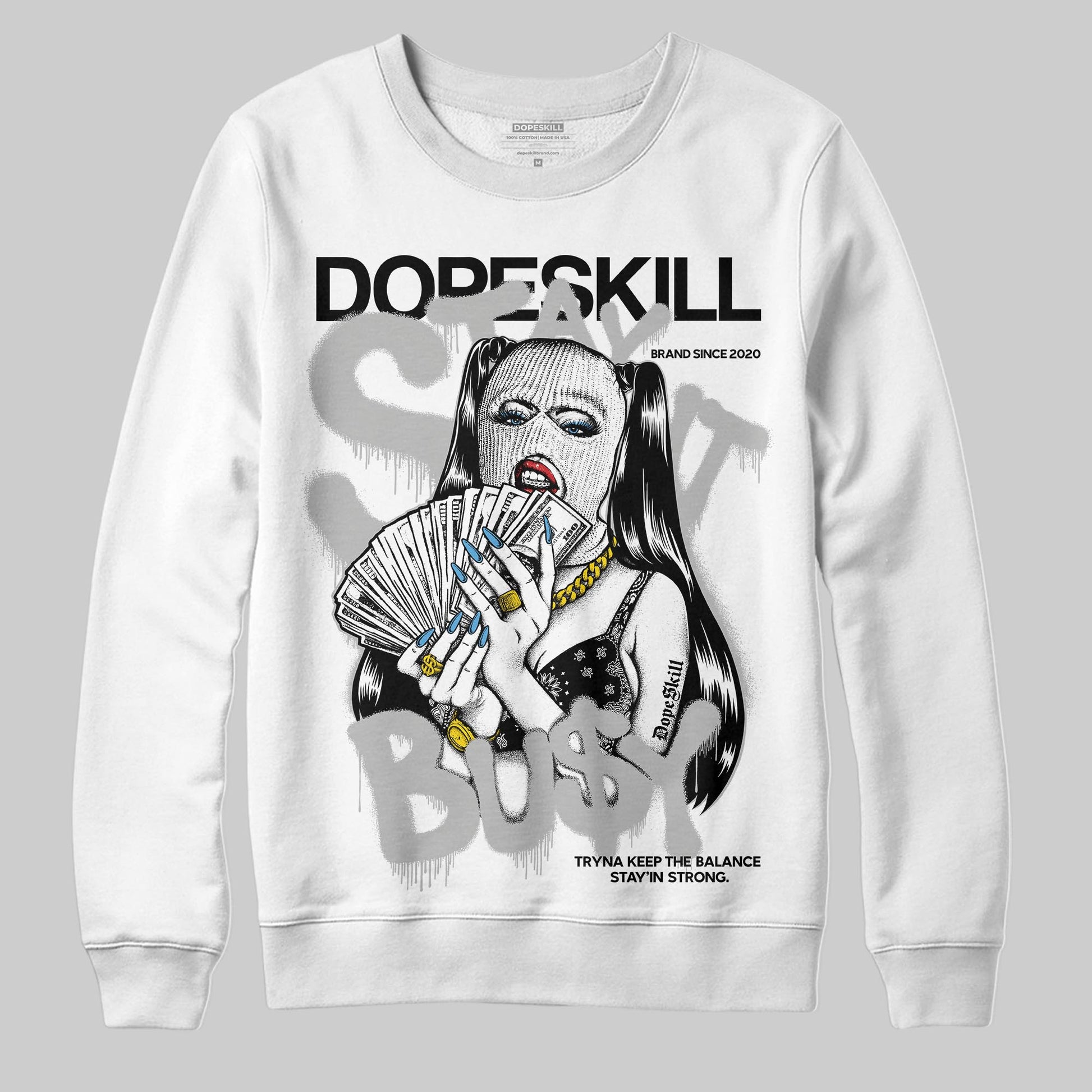 Jordan 10 OG “Steel” DopeSkill Sweatshirt Stay It Busy Graphic Streetwear - White