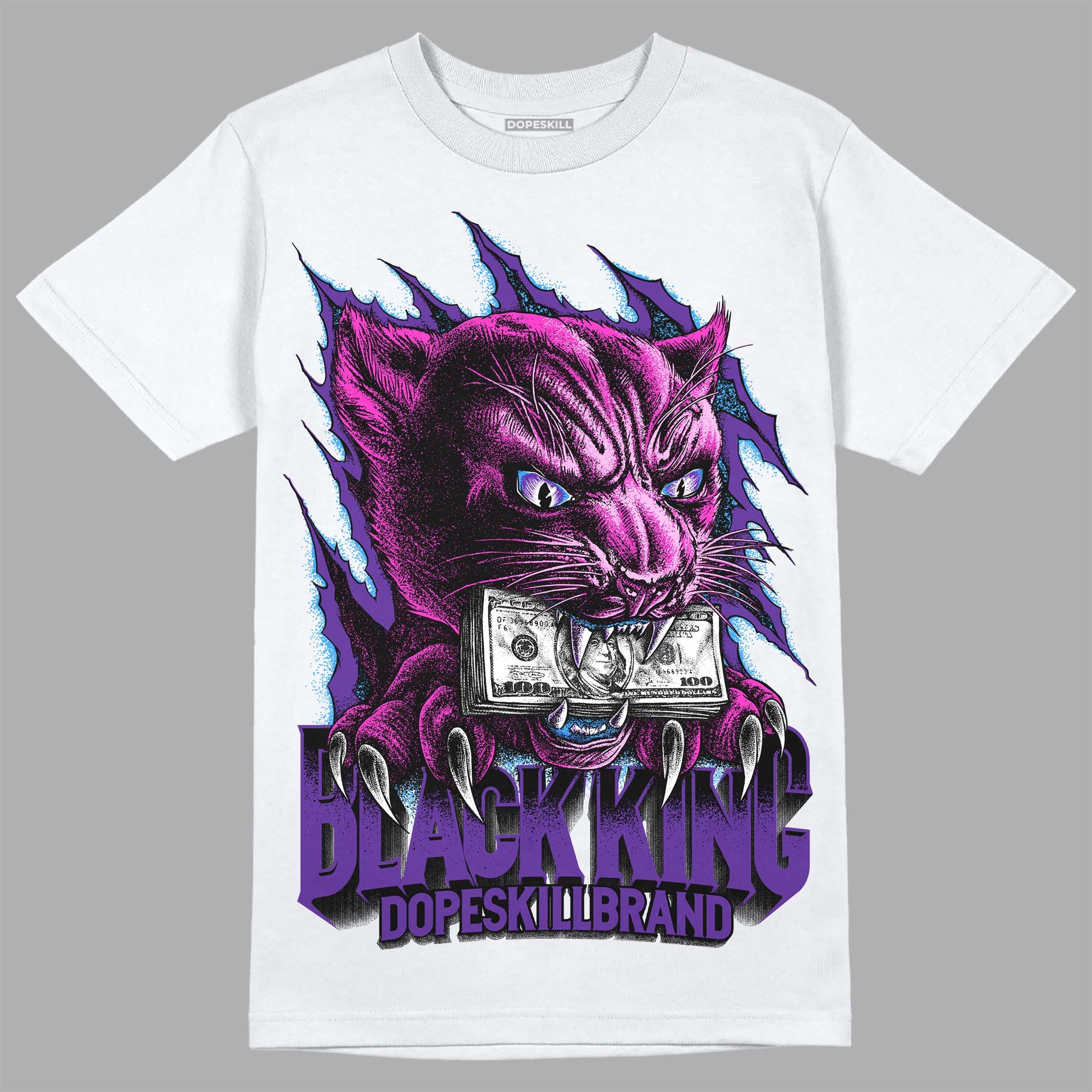 PURPLE Sneakers DopeSkill T-Shirt Black King Graphic Streetwear - White