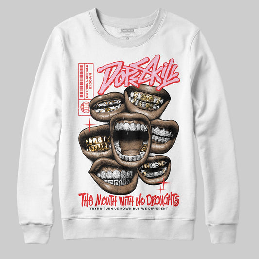 Awake NY x Air Jordan 5 Arctic Pink DopeSkill Sweatshirt The Mouth With No Droughts Graphic Streetwear - White