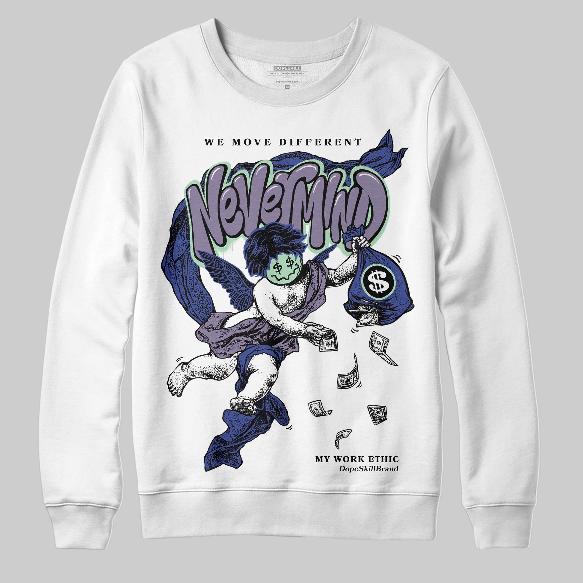 Jordan 1 Retro Low OG Zion Williamson Voodoo Alternate DopeSkill Sweatshirt Nevermind Graphic Streetwear - White