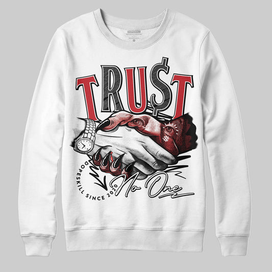 Jordan 11 Retro Low Bred (2025) DopeSkill Sweatshirt Trust No One Graphic Streetwear - White