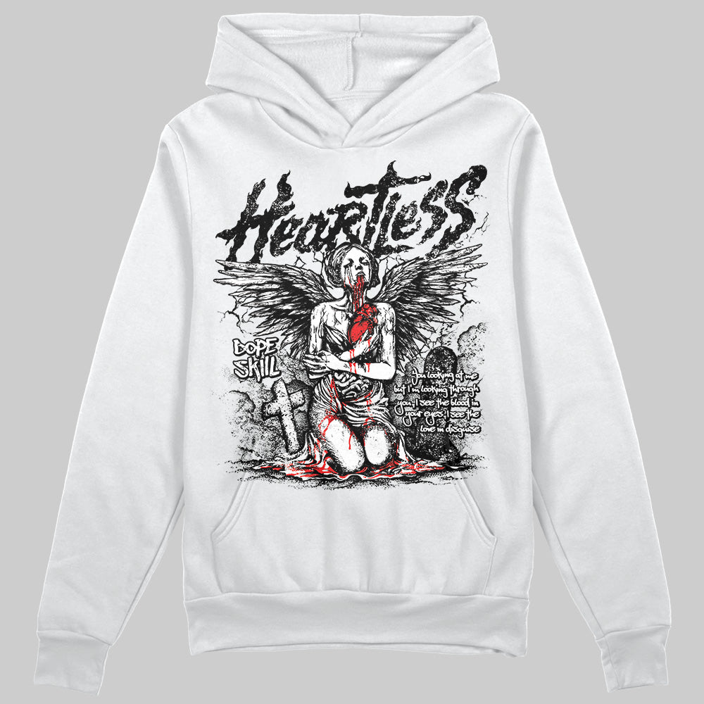 Black and White Sneakers DopeSkill Hoodie Sweatshirt Heartless Graphic Streetwear - White