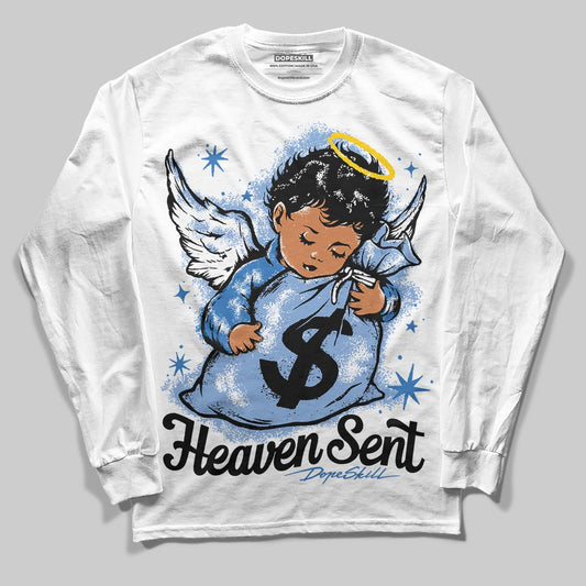 Jordan 4 WMNS 'Forget Me Not' DopeSkill Long Sleeve T-Shirt Heaven Sent Graphic Streetwear - White