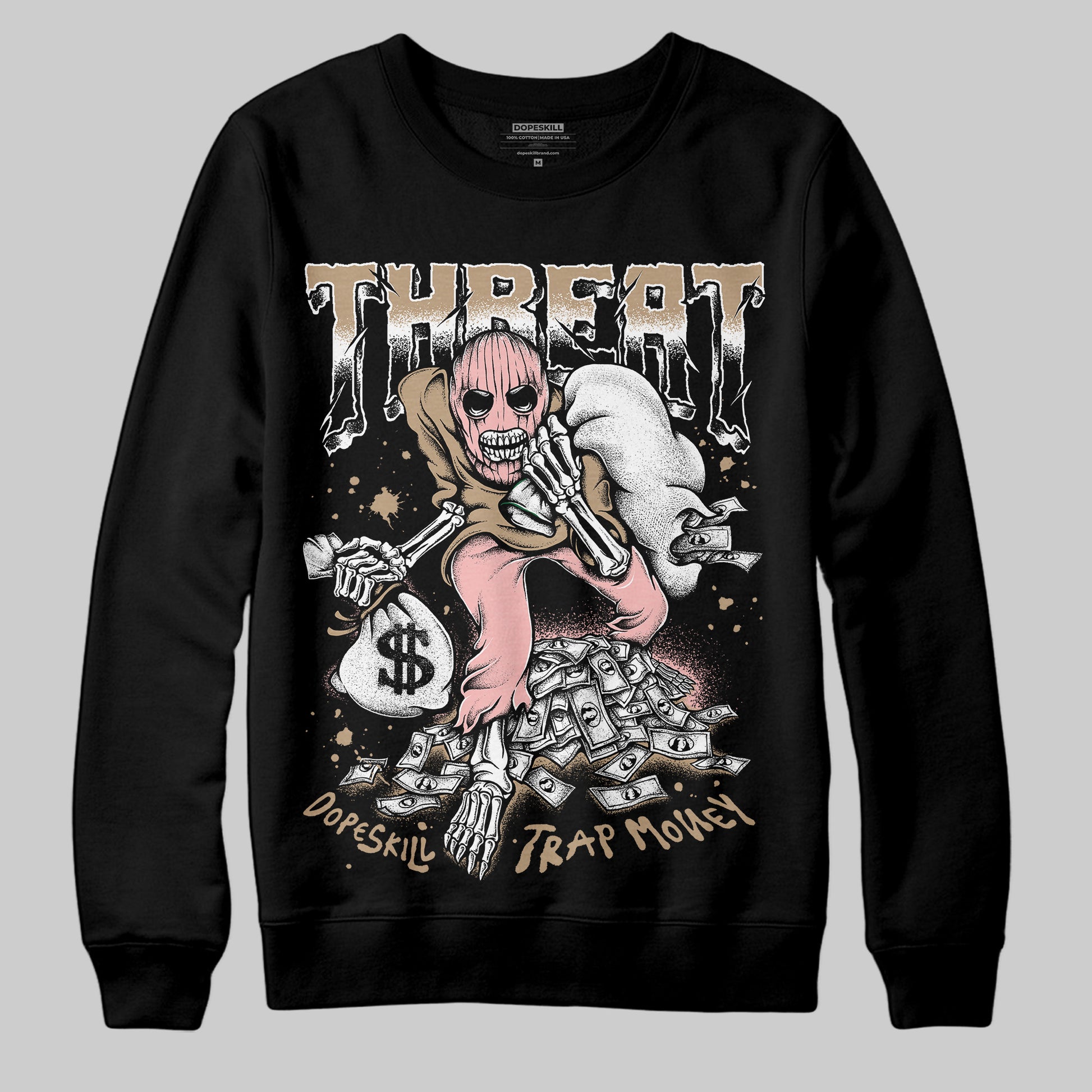 Nike Air Force 1 Low Canvas “Linen” DopeSkill Sweatshirt Threat Graphic Streetwear - black