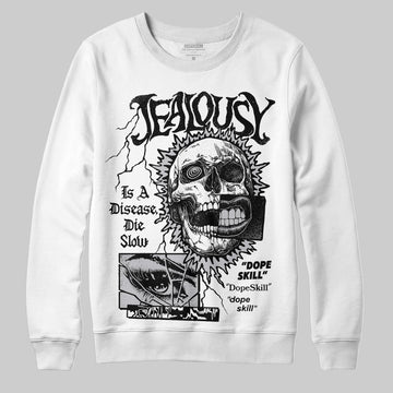Grey Sneakers DopeSkill Sweatshirt Jealousy Graphic Streetwear - White