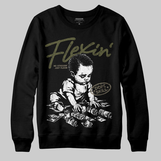 Jordan 3 “Medium Olive” aka “Family Affair” DopeSkill Sweatshirt Flexin' Graphic Streetwear - black