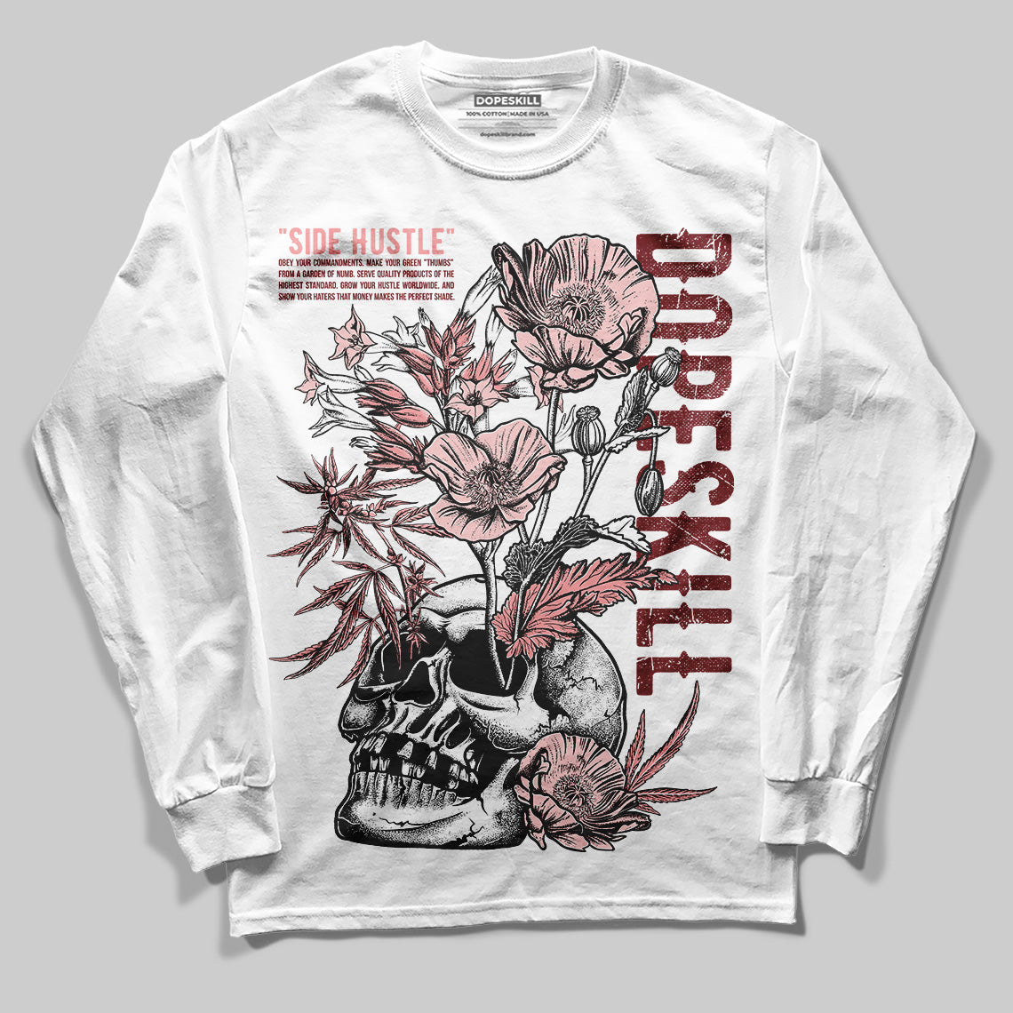 Jordan 3 Retro Valentine's Day Treat Yourself (2025) DopeSkill Long Sleeve T-Shirt Side Hustle Graphic Streetwear - White