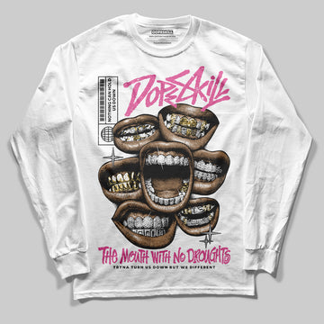 Asics Gel-Kayano 14 ‘Cream Sweet Pink’ DopeSkill Long Sleeve T-Shirt The Mouth With No Droughts Graphic Streetwear - White
