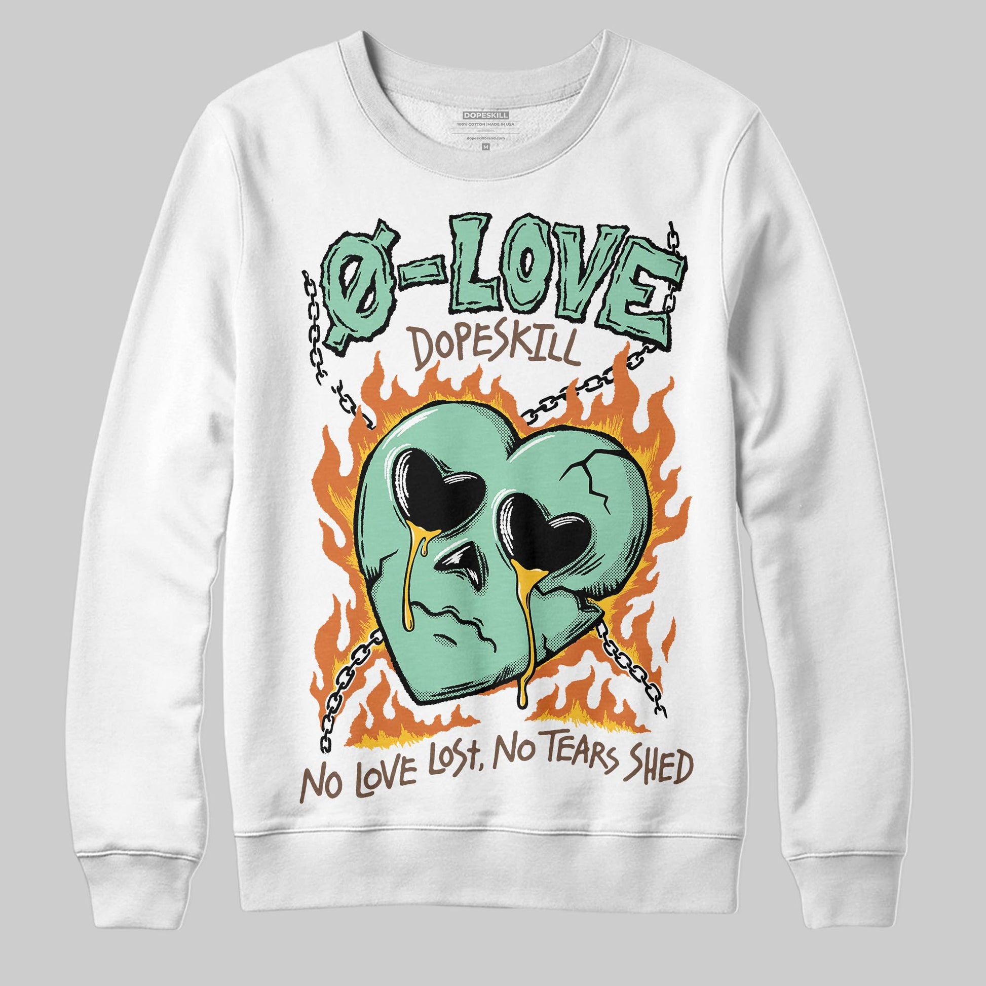 SB Dunk Low Rodeo Tourmaline DopeSkill Sweatshirt Crying Heart Graphic Streetwear - White