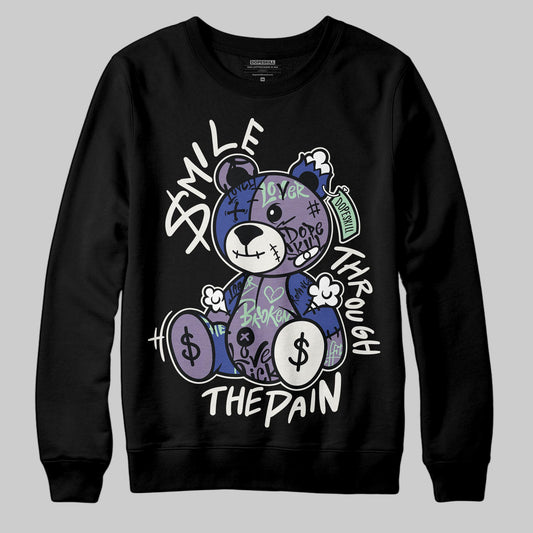 Jordan 1 Retro Low OG Zion Williamson Voodoo Alternate DopeSkill Sweatshirt Smile Through The Pain Graphic Streetwear - Black