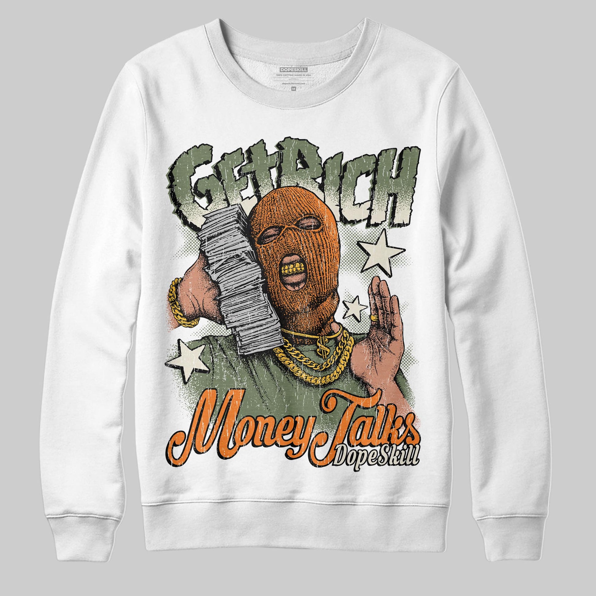 Jordan 4 Retro OG SP Undefeated (2025) DopeSkill Sweatshirt Get Rich Graphic Streetwear - White
