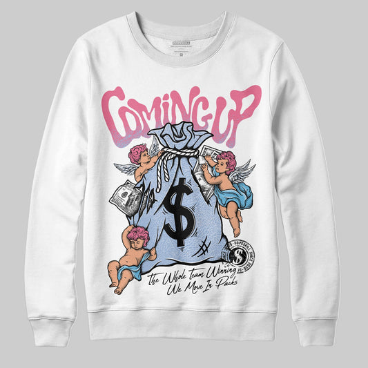 Jordan 3 GS “Cobalt Bliss” DopeSkill Sweatshirt Money Bag Coming Up Graphic Streetwear - White