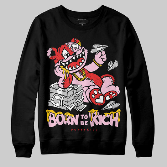 Awake NY x Air Jordan 5 Arctic Pink DopeSkill Sweatshirt Born To Be Rich Graphic Streetwear - black