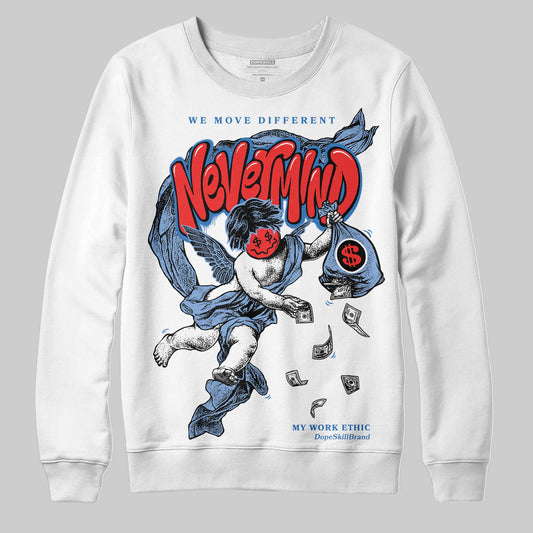 Jordan 4 WMNS 'Forget Me Not' DopeSkill Sweatshirt Nevermind Graphic Streetwear - White