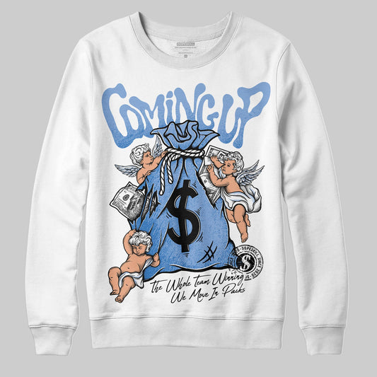Jordan 4 WMNS 'Forget Me Not' DopeSkill Sweatshirt Money Bag Coming Up Graphic Streetwear - White