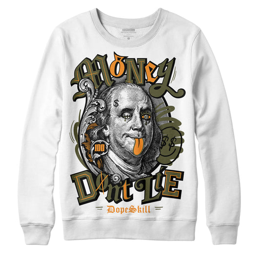 Jordan 5 “Olive” DopeSkill Sweatshirt Money Don't Lie Graphic Streetwear - White