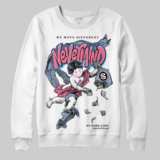 Jordan 3 GS “Cobalt Bliss” DopeSkill Sweatshirt Nevermind Graphic Streetwear - White