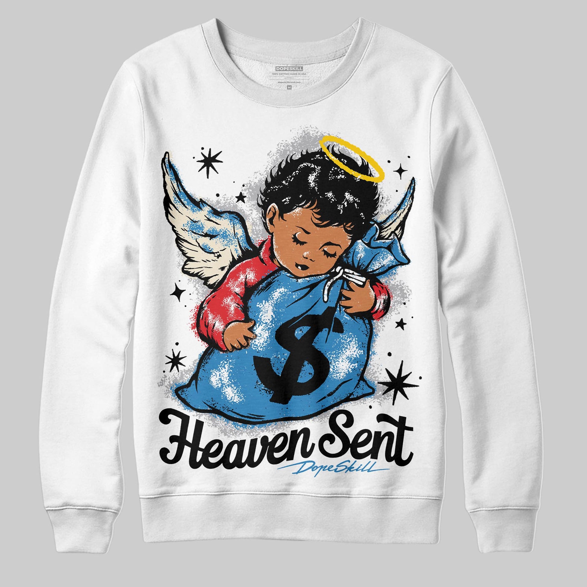 Jordan 3 Retro OG Rare Air DopeSkill Sweatshirt Heaven Sent Graphic Streetwear - White