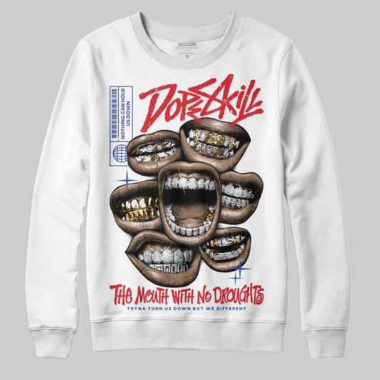 Jordan 3 “Seoul 2.0” DopeSkill Sweatshirt The Mouth With No Droughts Graphic Streetwear - White