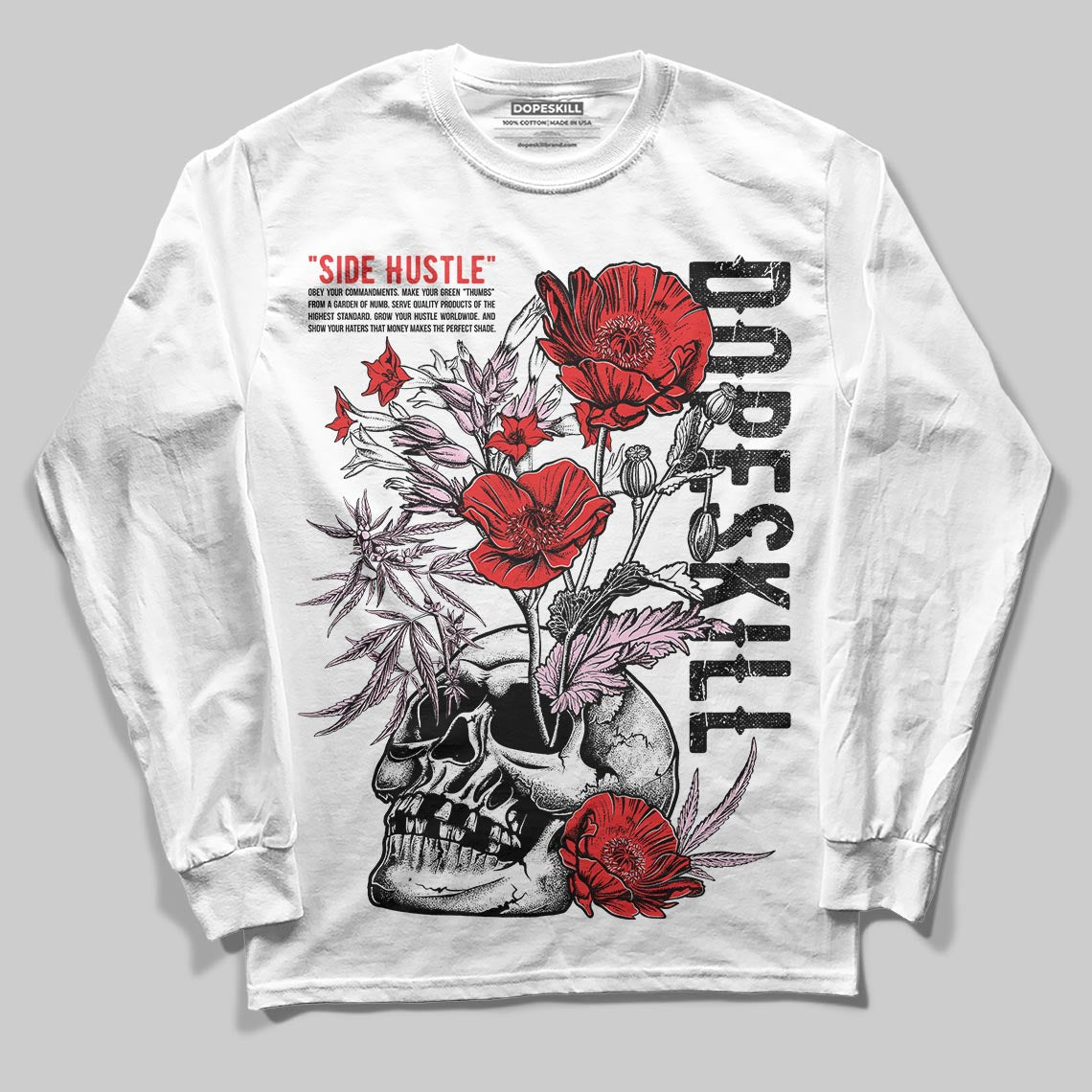 Awake NY x Air Jordan 5 Arctic Pink DopeSkill Long Sleeve T-Shirt Side Hustle Graphic Streetwear - White