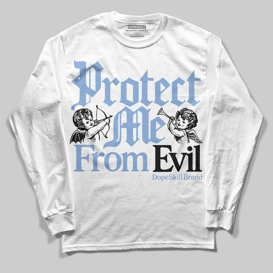 Jordan 4 WMNS 'Forget Me Not' DopeSkill Long Sleeve T-Shirt Protect Me From Evil Graphic Streetwear - White