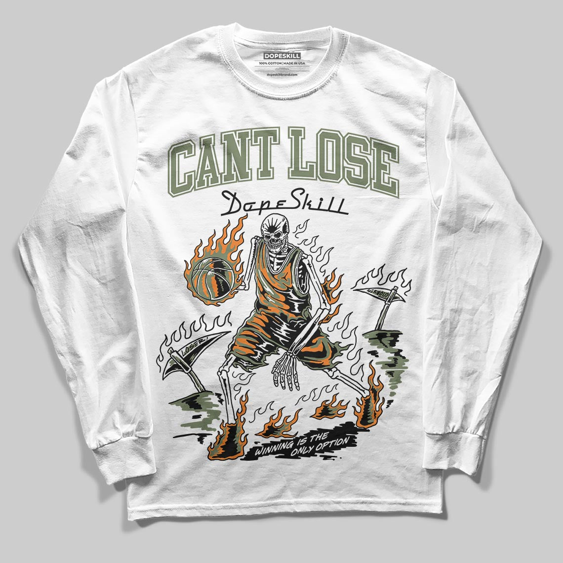 Jordan 4 Retro OG SP Undefeated (2025) DopeSkill Long Sleeve T-Shirt Cant Lose Graphic Streetwear - White