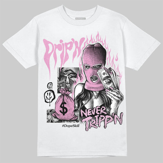 Jordan 4 WMNS “Orchid” DopeSkill T-Shirt Drip'n Never Tripp'n Graphic Streetwear - White