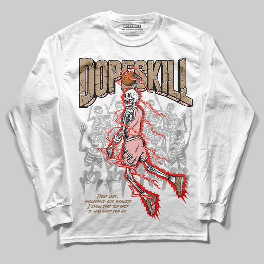 Nike Air Force 1 Low Canvas “Linen” DopeSkill Long Sleeve T-Shirt Thunder Dunk Graphic Streetwear - White