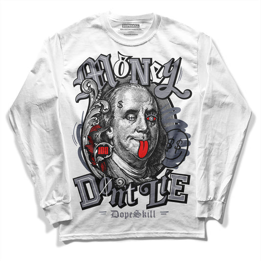 Jordan 14 Retro 'Stealth' DopeSkill Long Sleeve T-Shirt Money Don't Lie Graphic Streetwear - White