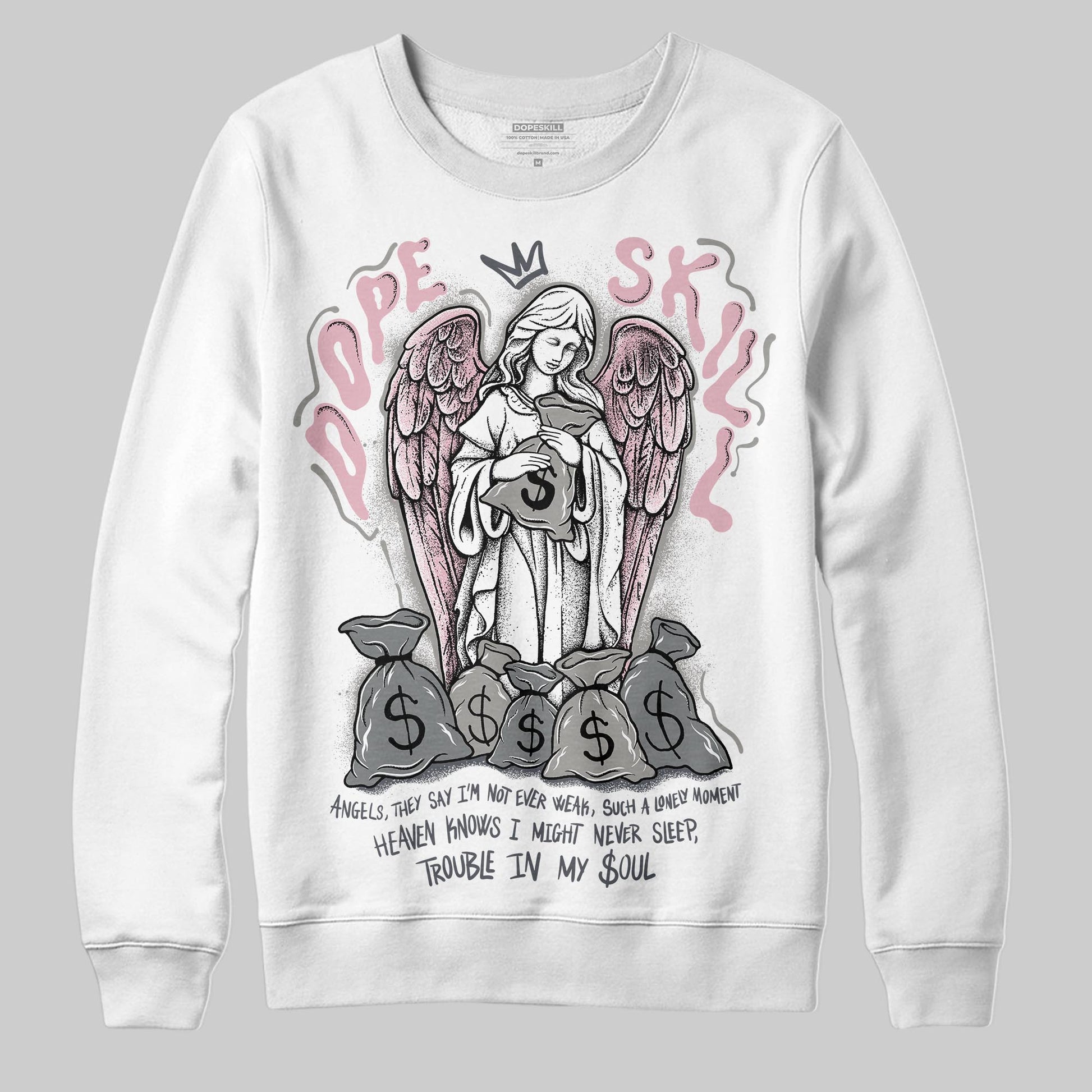 Air Max 95 OG “Pink Foam” DopeSkill Sweatshirt Angels Graphic Streetwear - White