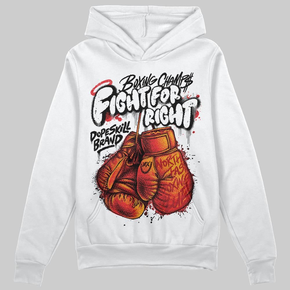 Black and White Sneakers DopeSkill Hoodie Sweatshirt Fight For Right Graphic Streetwear - White