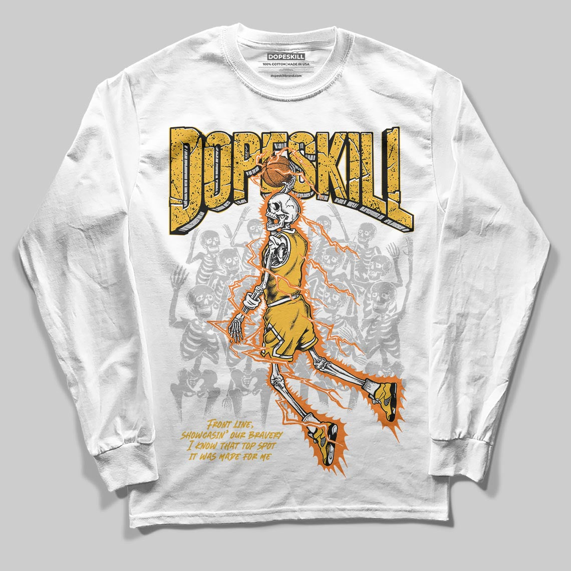 Jordan 5 'Tokyo' DopeSkill Long Sleeve T-Shirt Thunder Dunk Graphic Streetwear - White