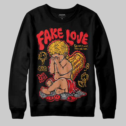 Red Sneakers DopeSkill Sweatshirt False Love Graphic Streetwear - black