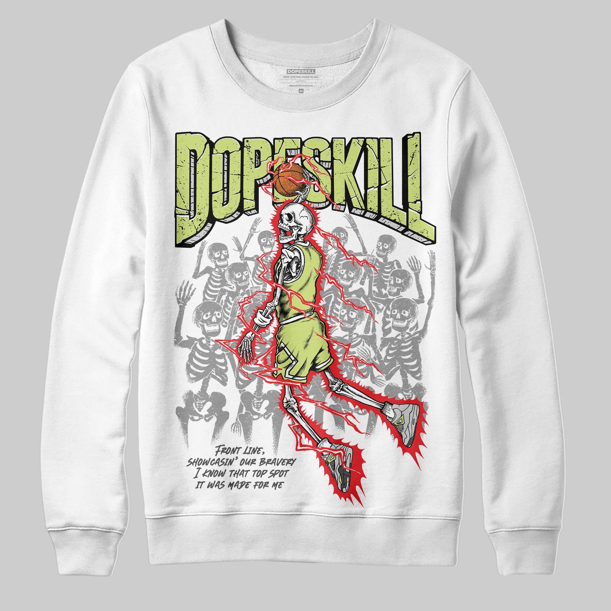 Jordan 4 GS “Light Lemon Twist” DopeSkill Sweatshirt Thunder Dunk Graphic Streetwear - WHite