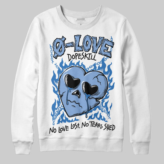 Jordan 4 WMNS 'Forget Me Not' DopeSkill Sweatshirt Crying Heart Graphic Streetwear - White