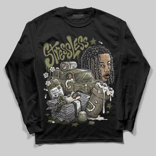 Jordan 3 “Medium Olive” aka “Family Affair” DopeSkill Long Sleeve T-Shirt Stressless Graphic Streetwear - black