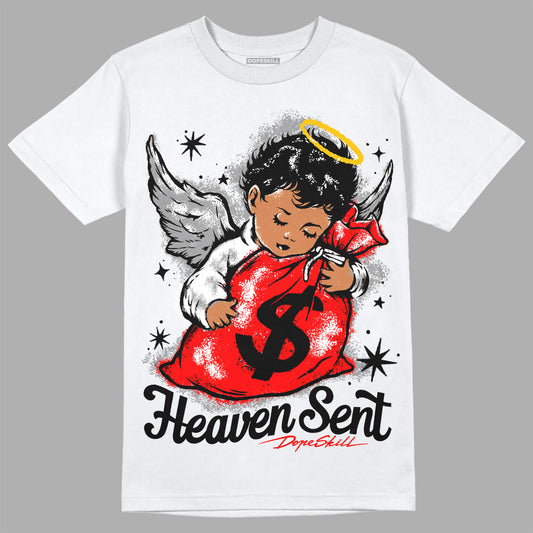 Black and White Sneakers DopeSkill T-Shirt Heaven Sent Graphic Streetwear - White
